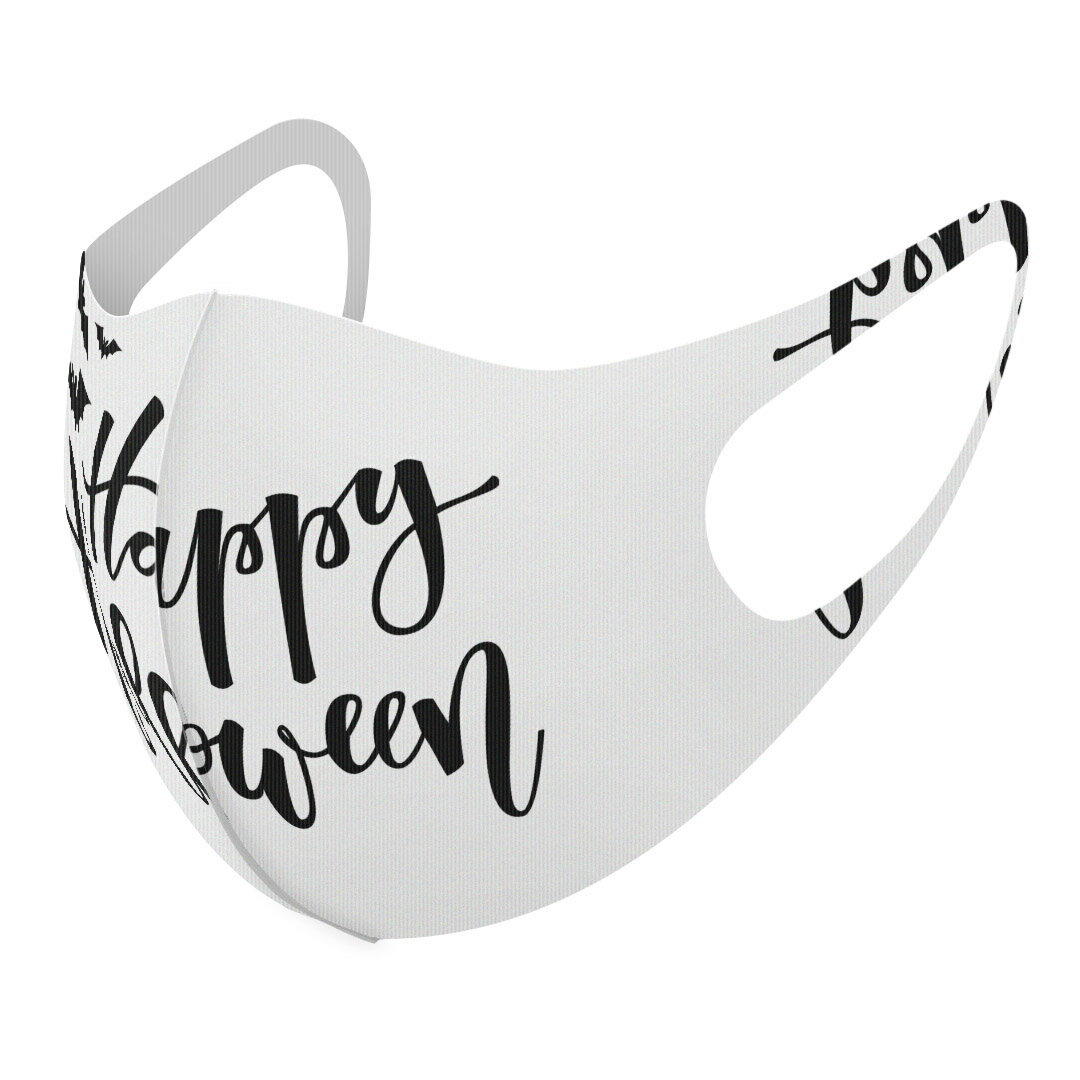 2枚セット デザインマスク 洗えるマスク おしゃれ 人気 ファッション ポリエステル 布マスク 洗って 繰り返し 大人用 子供用 普通 メンズ レディース 男性 女性 こども ジュニア キッズ 幼児 未就学児 015374 ハロウィン　モノクロ　英字