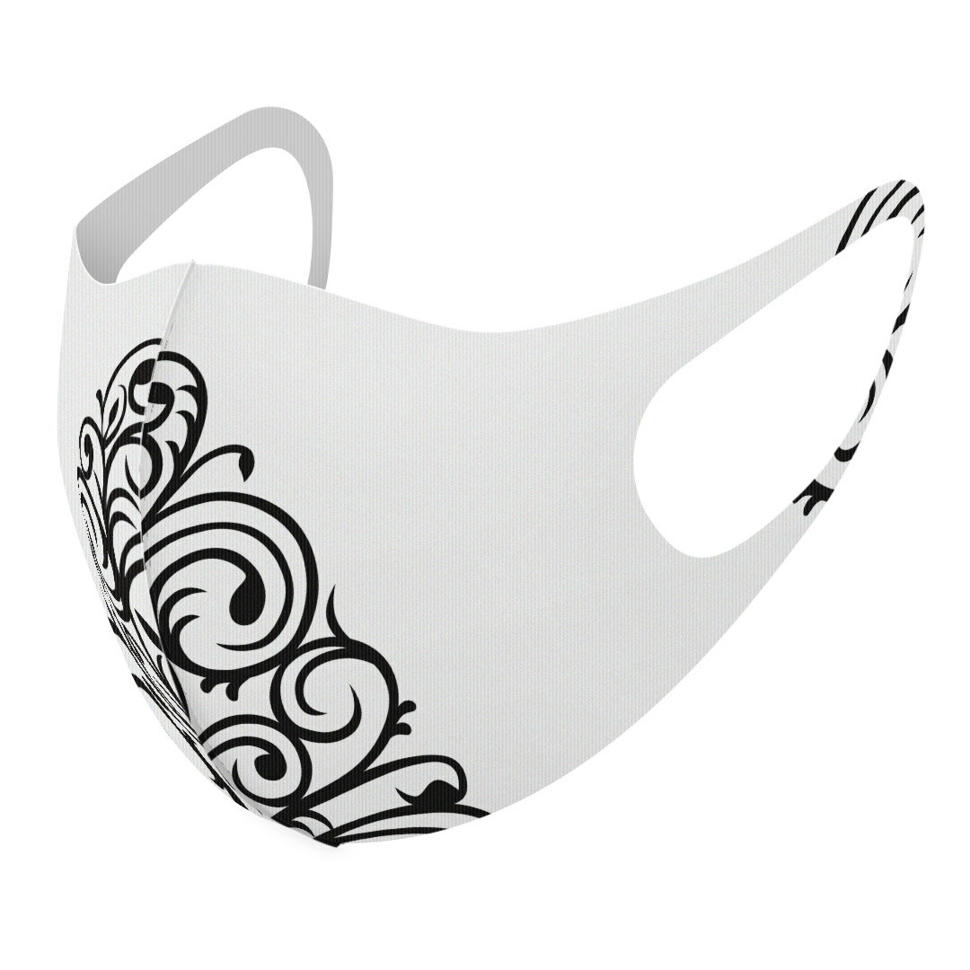 2枚セット デザインマスク 洗えるマスク おしゃれ 人気 ファッション ポリエステル 布マスク 洗って 繰り返し 大人用 子供用 普通 メンズ レディース 男性 女性 こども ジュニア キッズ 幼児 未就学児 015606 ツタ　クリスマス　白黒