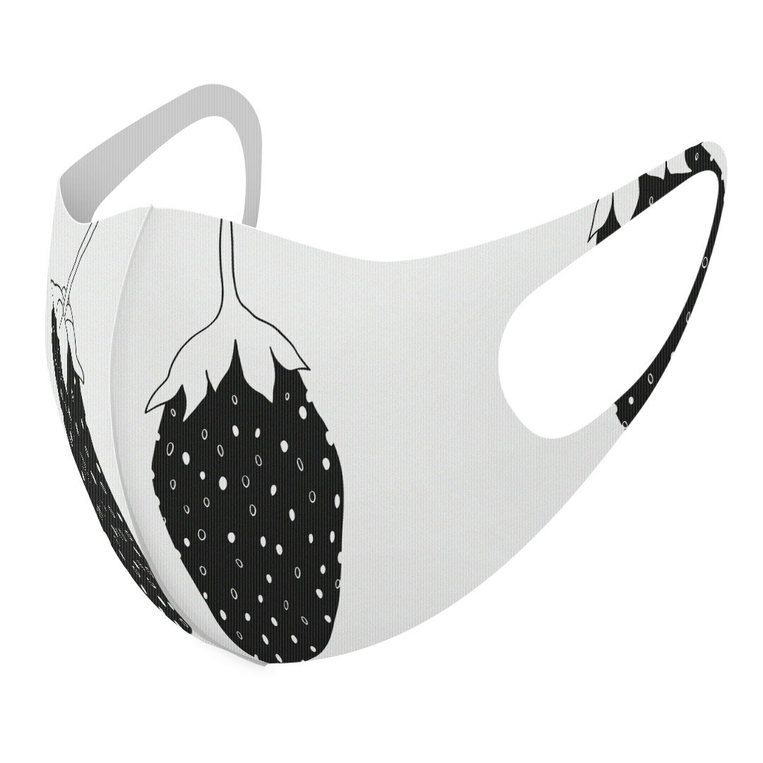 2枚セット デザインマスク 洗えるマスク おしゃれ 人気 ファッション ポリエステル 布マスク 洗って 繰り返し 大人用 子供用 普通 メンズ レディース 男性 女性 こども ジュニア キッズ 幼児 未就学児 015746 いちご 果実 食べ物