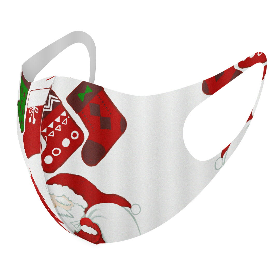 2枚セット デザインマスク 洗えるマスク おしゃれ 人気 ファッション ポリエステル 布マスク 洗って 繰り返し 大人用 子供用 普通 メンズ レディース 男性 女性 こども ジュニア キッズ 幼児 未就学児 015788 クリスマス サンタ かわいい