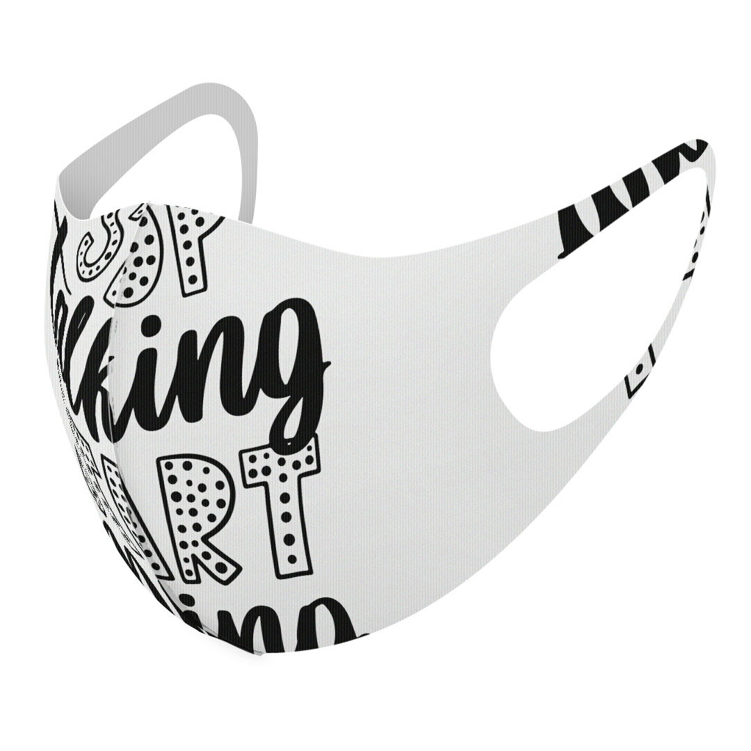 2枚セット デザインマスク 洗えるマスク おしゃれ 人気 ファッション ポリエステル 布マスク 洗って 繰り返し 大人用 子供用 普通 メンズ レディース 男性 女性 こども ジュニア キッズ 幼児 未就学児 016489 英語　モノクロ　英文