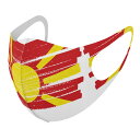2枚セット デザインマスク 洗えるマスク おしゃれ 人気 ファッション ポリエステル 布マスク 洗って 繰り返し 大人用 子供用 普通 メンズ レディース 男性 女性 こども ジュニア キッズ 幼児 未就学児 018496 国旗 macedonia マケドニア