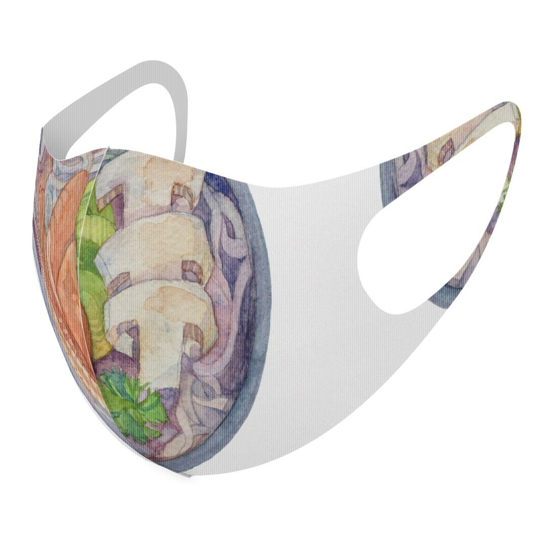 2枚セット デザインマスク 洗えるマスク おしゃれ 人気 ファッション ポリエステル 布マスク 洗って 繰り返し 大人用 子供用 普通 メンズ レディース 男性 女性 こども ジュニア キッズ 幼児 未就学児 019863 日本食 日本食 どんぶり ごはん