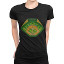tシャツ レディース 半袖 ブラック 黒 デザイン M L Tシャツ ティーシャツ T shirt 001132 野球 おもちゃ