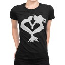 tシャツ レディース 半袖 ブラック 黒 デザイン M L Tシャツ ティーシャツ T shirt 001226 人魚 ハート