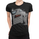 tシャツ レディース 半袖 ブラック 黒 デザイン M L Tシャツ ティーシャツ T shirt 001598 車