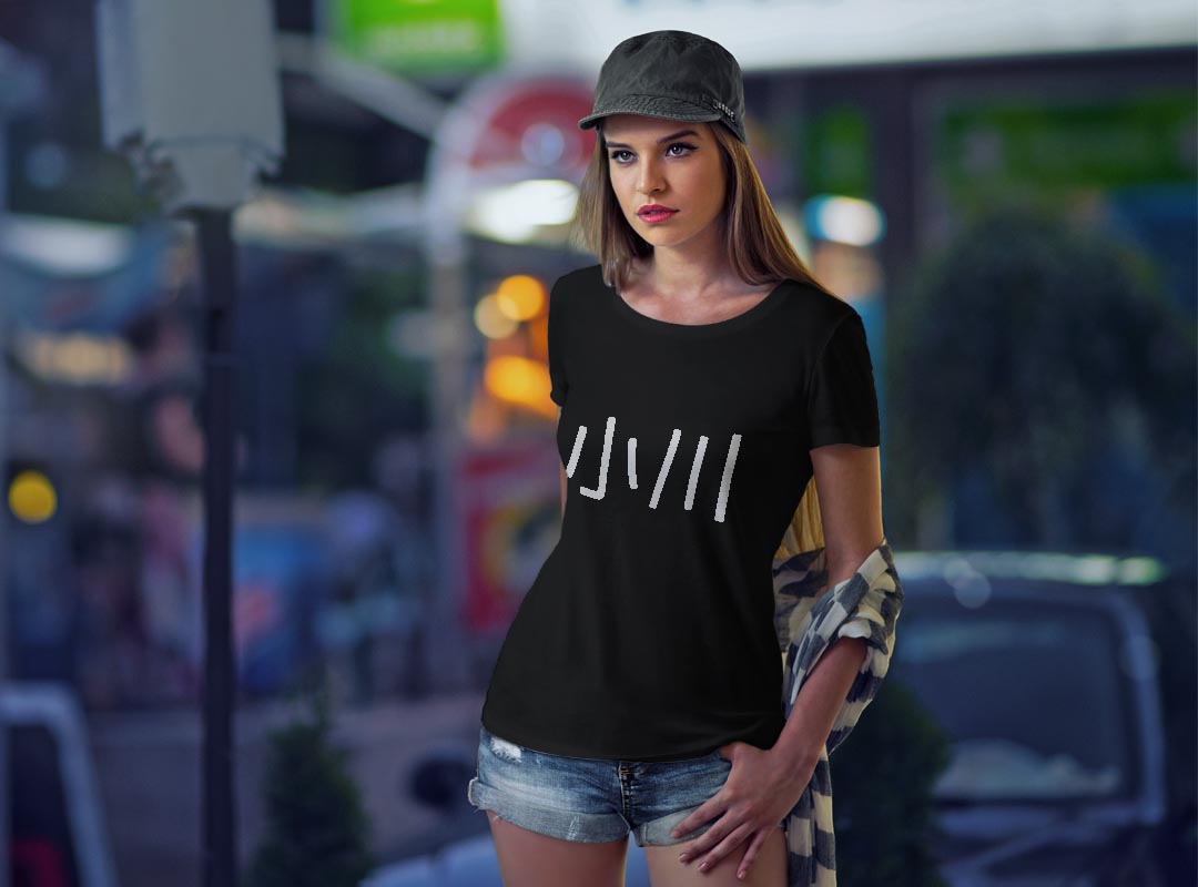 tシャツ レディース 半袖 ブラック 黒 デザイン M L Tシャツ ティーシャツ T shirt 021511 苗字 名前 小川 kabekore-11275658 kabeコレ サンプル画像2