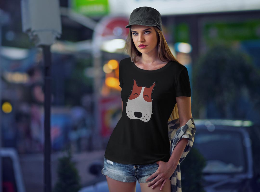 tシャツ レディース 半袖 ブラック 黒 デザイン M L Tシャツ ティーシャツ T shirt 022542 犬 dog かわいい 2