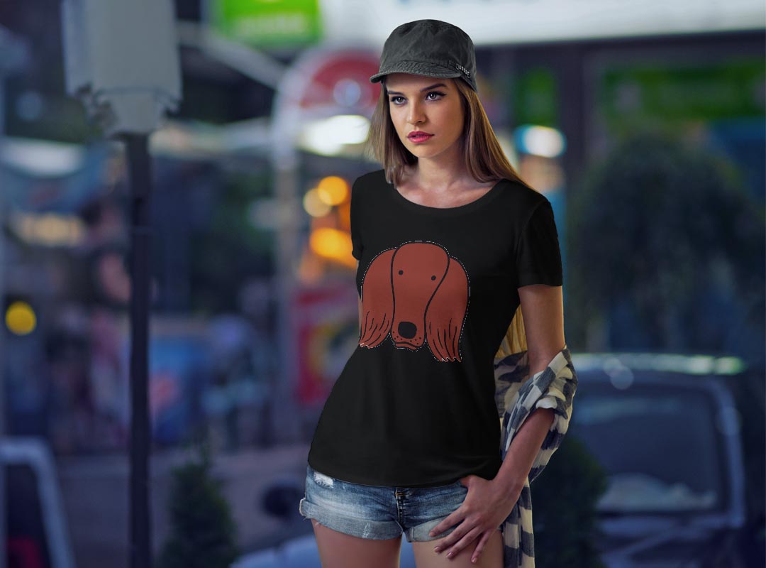 tシャツ レディース 半袖 ブラック 黒 デザイン M L Tシャツ ティーシャツ T shirt 022555 犬 dog かわいい kabekore-11278556 kabeコレ サンプル画像2
