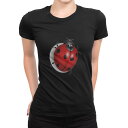 tシャツ レディース 半袖 ブラック 黒 デザイン M L Tシャツ ティーシャツ T shirt 002357 てんとう虫 イラスト