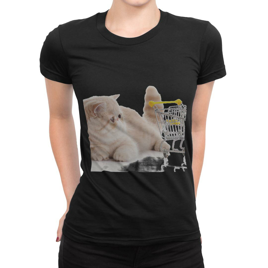 tシャツ レディース 半袖 ブラック 黒 デザイン M L Tシャツ ティーシャツ T shirt 002908 猫　動物　写真