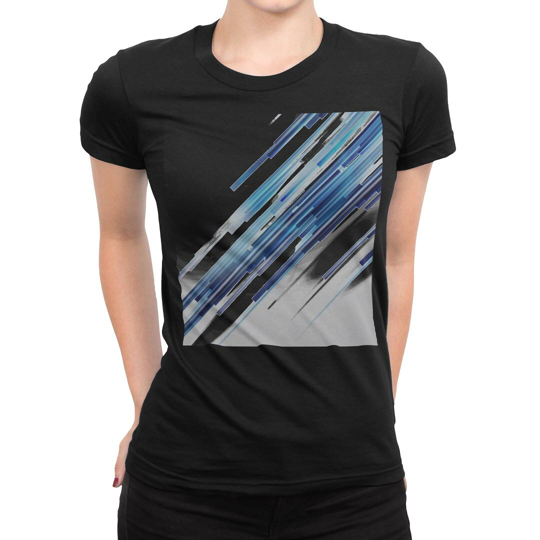 tシャツ レディース 半袖 ブラック 黒 デザイン M L Tシャツ ティーシャツ T shirt 003326 シンプル　青　白 kabekore-11276381 kabeコレ パッケージ画像