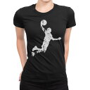 tシャツ レディース 半袖 ブラック 黒 デザイン M L Tシャツ ティーシャツ T shirt 020032 スポーツ バスケット