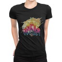 tシャツ レディース 半袖 ブラック 黒 デザイン M L Tシャツ ティーシャツ T shirt 020052 スポーツ サッカー