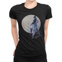 tシャツ レディース 半袖 ブラック 黒 デザイン M L Tシャツ ティーシャツ T shirt 020063 宇宙 惑星 シルエット