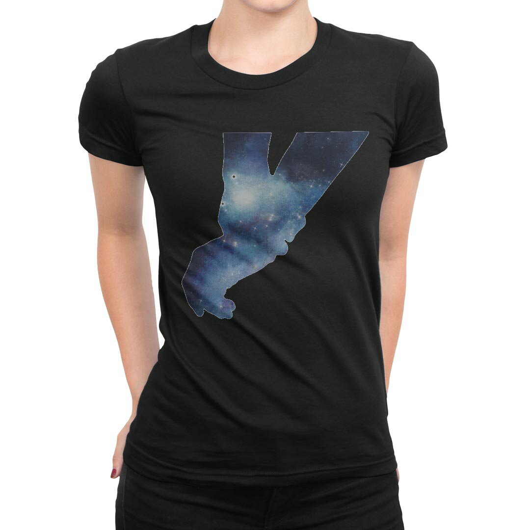 tシャツ レディース 半袖 ブラック 黒 デザイン M L Tシャツ ティーシャツ T shirt 020070 手 シルエット