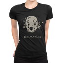 tシャツ レディース 半袖 ブラック 黒 デザイン M L Tシャツ ティーシャツ T shirt 022589 犬 ダルメシアン