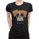 tシャツ レディース 半袖 ブラック 黒 デザイン M L Tシャツ ティーシャツ T shirt 022595 犬 ボクサー