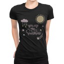 tシャツ レディース 半袖 ブラック 黒 デザイン M L Tシャツ ティーシャツ T shirt 022676 天気 太陽
