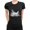 tシャツ レディース 半袖 ブラック 黒 デザイン M L Tシャツ ティーシャツ T shirt 022699 猫 かわいい