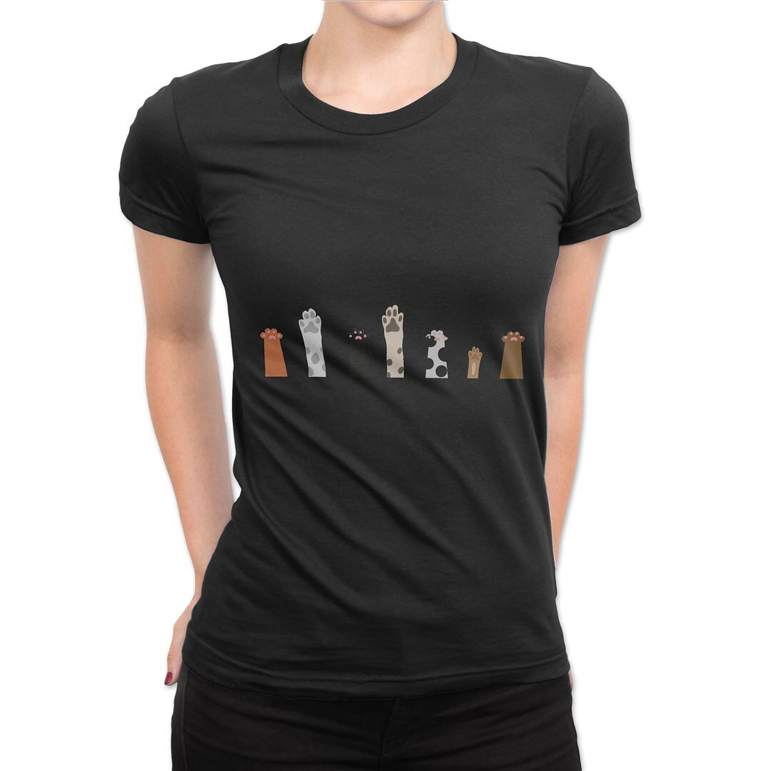 tシャツ レディース 半袖 ブラック 黒 デザイン M L Tシャツ ティーシャツ T shirt 022745 猫 かわいい