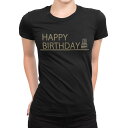 tシャツ レディース 半袖 ブラック 黒 デザイン M L Tシャツ ティーシャツ T shirt 022770 1歳 記念