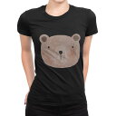 tシャツ レディース 半袖 ブラック 黒 デザイン M L Tシャツ ティーシャツ T shirt 026101 動物 くま