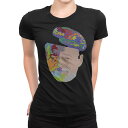 tシャツ レディース 半袖 ブラック 黒 デザイン M L Tシャツ ティーシャツ T shirt 026227 アート 人物 カラフル