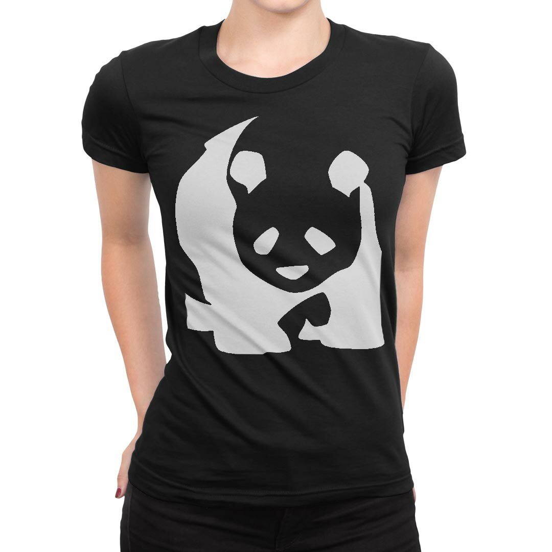 乐天商城 - tシャツ レディース 半袖 ブラック 黒 デザイン M L Tシャツ ティーシャツ T shirt 026230 動物　パンダ