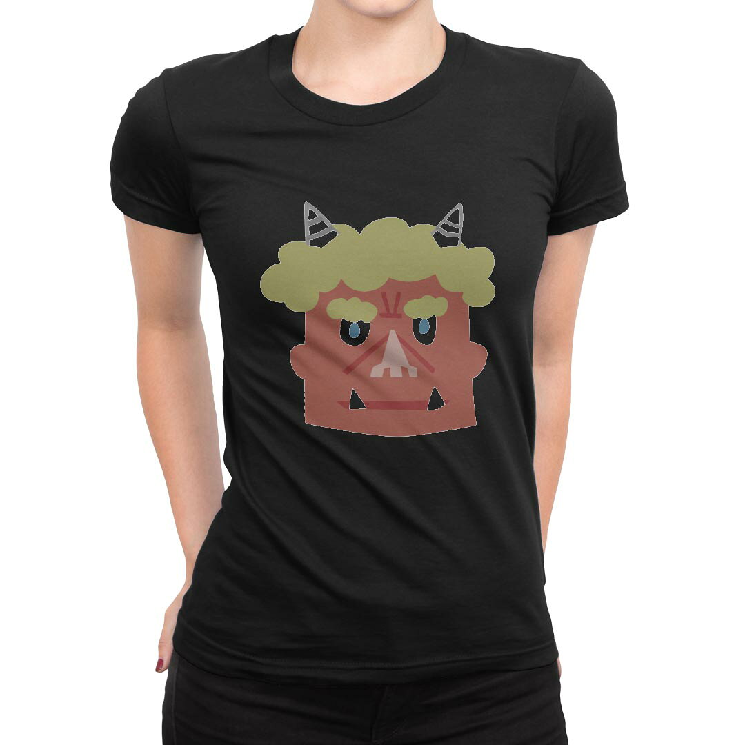 tシャツ レディース 半袖 ブラック 黒 デザイン S M L XL Tシャツ ティーシャツ T shirt 031595 節分 鬼 赤鬼 kabekore-11246072 kabeコレ パッケージ画像