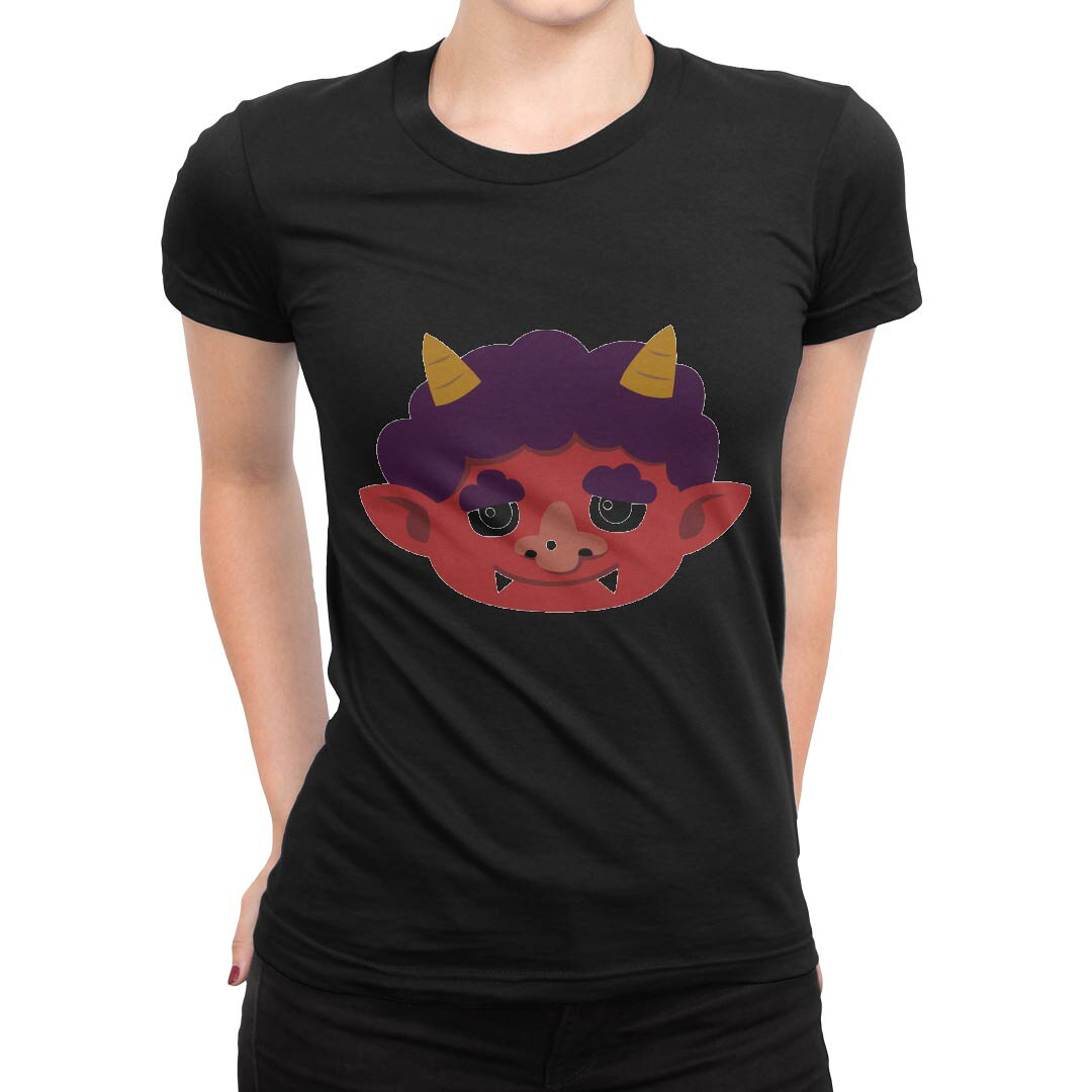 tシャツ レディース 半袖 ブラック 黒 デザイン S M L XL Tシャツ ティーシャツ T shirt 031606 節分 鬼 かわいい kabekore-11249126 kabeコレ パッケージ画像