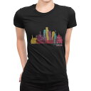 tシャツ レディース 半袖 ブラック 黒 デザイン S M L XL Tシャツ ティーシャツ T shirt 031734 モスクワ おしゃれ ビル