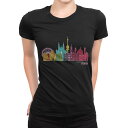 tシャツ レディース 半袖 ブラック 黒 デザイン S M L XL Tシャツ ティーシャツ T shirt 031739 ウィーン 観覧車 オーストラリア