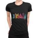 tシャツ レディース 半袖 ブラック 黒 デザイン S M L XL Tシャツ ティーシャツ T shirt 031741 プラハ おしゃれ チェコ