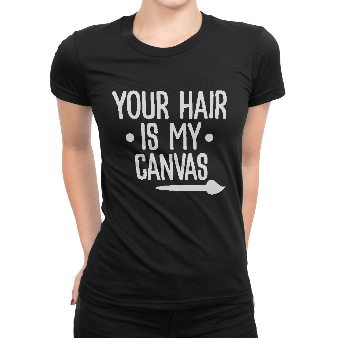 tシャツ レディース 半袖 ブラック 黒 デザイン S M L XL Tシャツ ティーシャツ T shirt 031759 キャンバス おしゃれ ヘアサロン