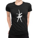 tシャツ レディース 半袖 ブラック 黒 デザイン S M L XL Tシャツ ティーシャツ T shirt 031930 バレリーナ ポーズ シルエット