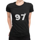 tシャツ レディース 半袖 ブラック 黒 デザイン S M L XL Tシャツ ティーシャツ T shirt 032028 数字 記念日 97