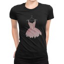 tシャツ レディース 半袖 ブラック 黒 デザイン S M L XL Tシャツ ティーシャツ T shirt 032105 ドレス 綺麗 イラスト