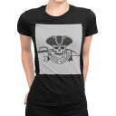 tシャツ レディース 半袖 ブラック 黒 デザイン S M L XL Tシャツ ティーシャツ T shirt 032147 スカル パイレーツ