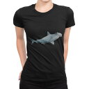 tシャツ レディース 半袖 ブラック 黒 デザイン S M L XL Tシャツ ティーシャツ T shirt 032192 鮫 シャーク ハンマーヘッド