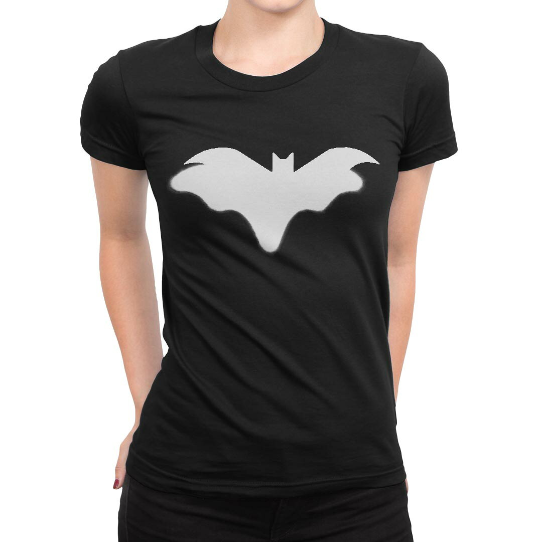 tシャツ レディース 半袖 ブラック 黒 デザイン M L Tシャツ ティーシャツ T shirt 032658 コウモリ kabekore-11278216 kabeコレ パッケージ画像