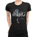 tシャツ レディース 半袖 ブラック 黒 デザイン M L Tシャツ ティーシャツ T shirt 032671 骸骨 ホラー