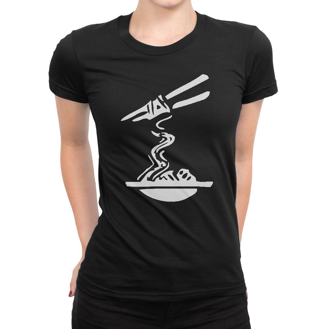 tシャツ レディース 半袖 ブラック 黒 デザイン M L Tシャツ ティーシャツ T shirt 034427 ラーメン モ..