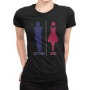 tシャツ レディース 半袖 ブラック 黒 デザイン M L Tシャツ ティーシャツ T shirt 006212 トイレ 人物