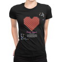 tシャツ レディース 半袖 ブラック 黒 デザイン M L Tシャツ ティーシャツ T shirt 007952 赤 レッド ハート カラフル