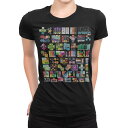 tシャツ レディース 半袖 ブラック 黒 デザイン M L Tシャツ ティーシャツ T shirt 008033 カラフル 数字 矢印 デザイン