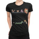 tシャツ レディース 半袖 ブラック 黒 デザイン M L Tシャツ ティーシャツ T shirt 009178 カラフル 動物 キャラクター