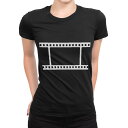 tシャツ レディース 半袖 ブラック 黒 デザイン M L Tシャツ ティーシャツ T shirt 009519 映画 フィルム 白 黒