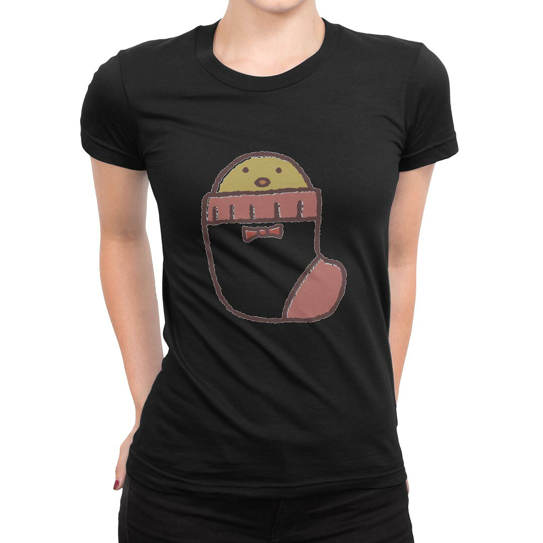 tシャツ レディース 半袖 ブラック 黒 デザイン M L Tシャツ ティーシャツ T shirt 009559 鳥　ひよこ　キャラクター