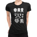tシャツ レディース 半袖 ブラック 黒 デザイン M L Tシャツ ティーシャツ T shirt 009795 ドクロ 骸骨 ハート